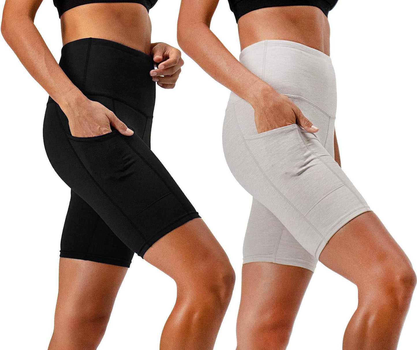 Women's 2-Pack High Waist Shorts with Side Pockets