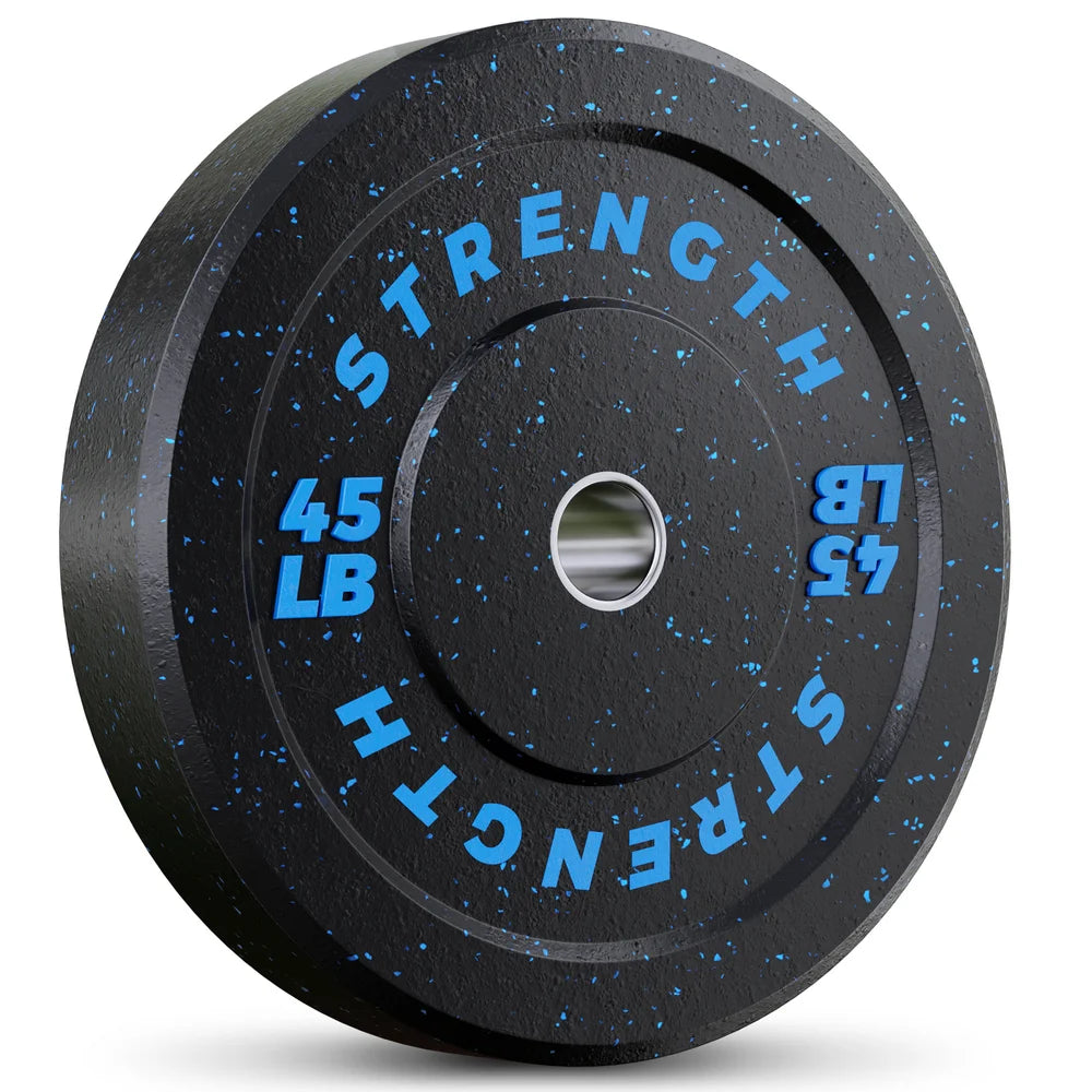 190Lb 2-Inch Olympic Weight Plates, Durable Recycled Rubber - Low Noise & Floor Protection - Quick Identification, 10Lb to 55Lb Weights - Ideal for Weightlifting & Crossfit
