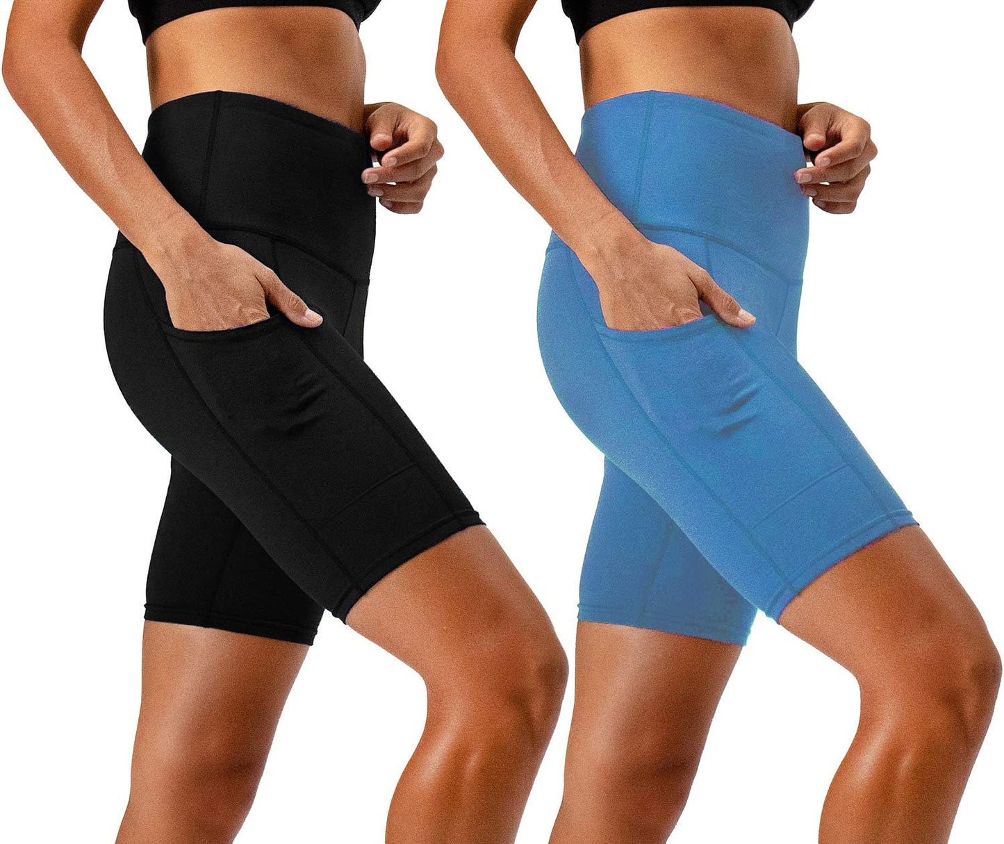 Women's 2-Pack High Waist Shorts with Side Pockets